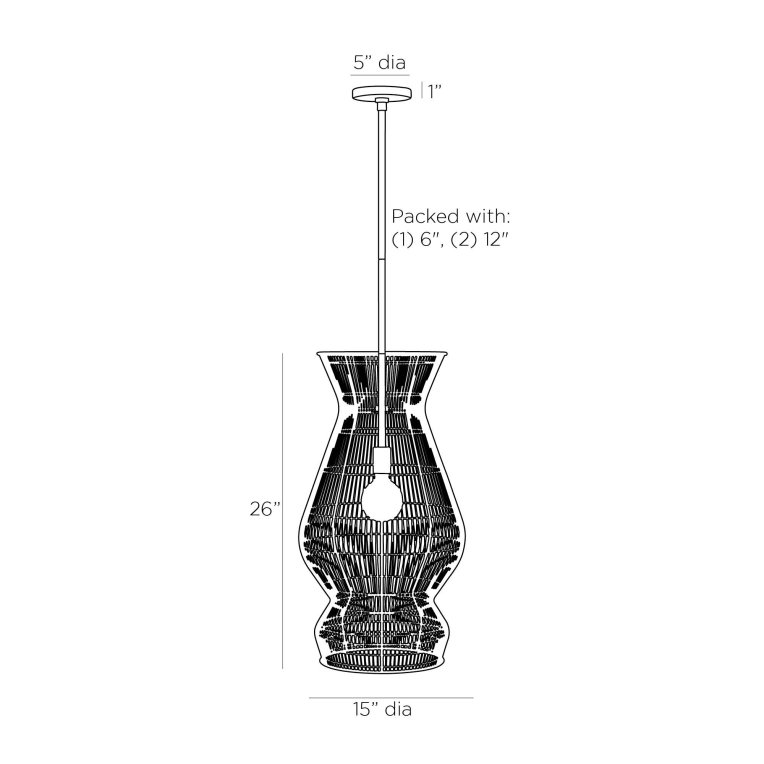 Turks Pendant - Dimensions (Inches)