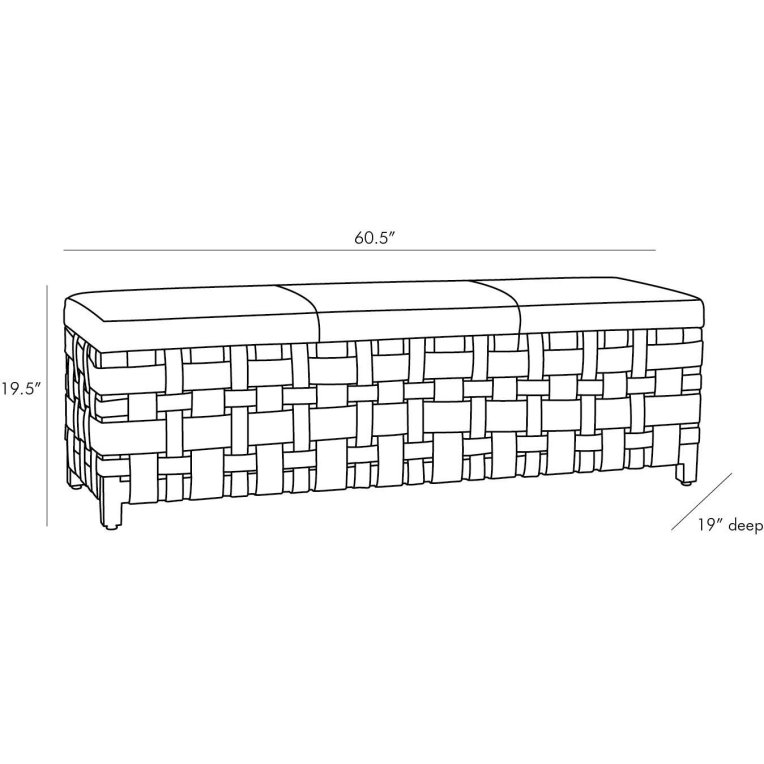 Elis Bench - Dimensions (Inches)