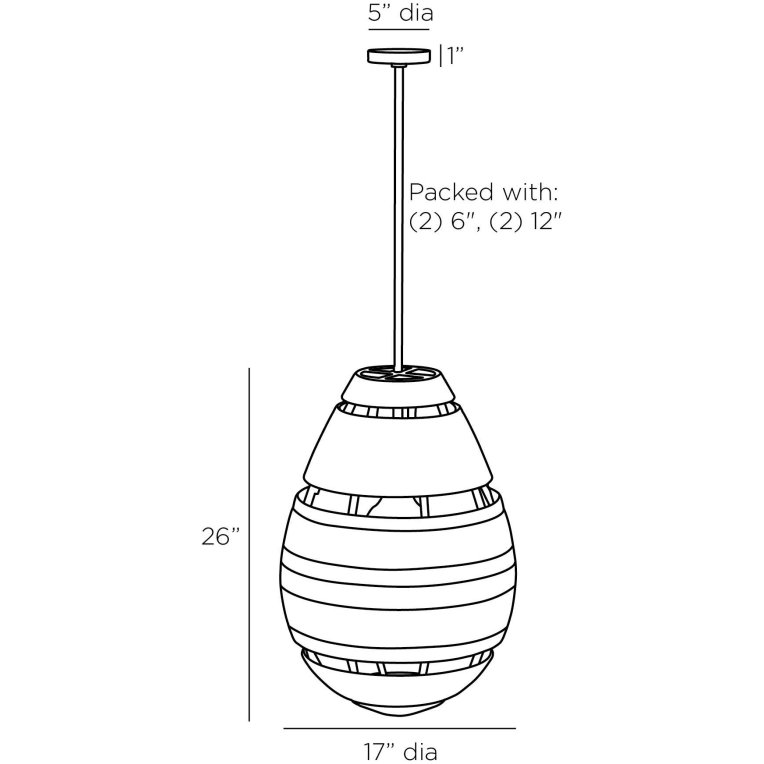 Anila Pendant - Dimensions (Inches)