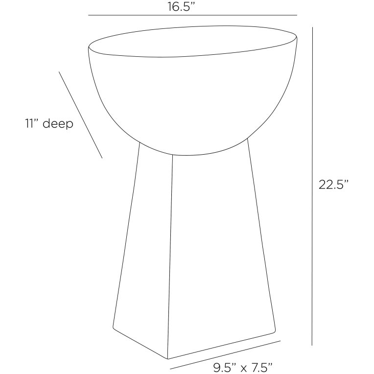 Dorian Accent Table - Dimensions (Inches)