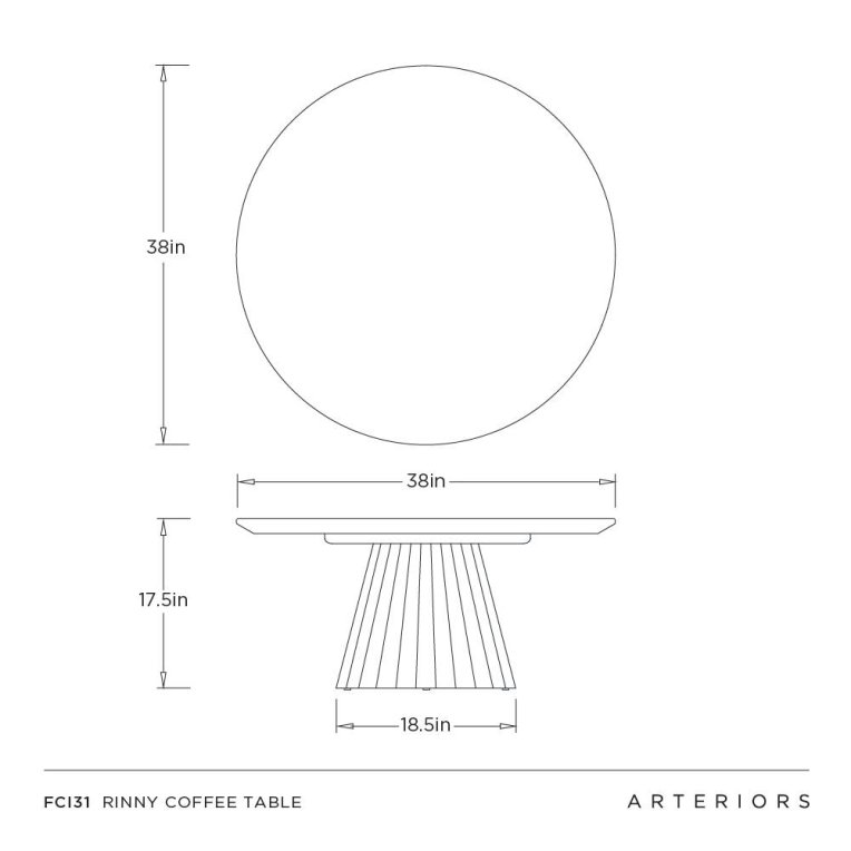 Rinny Coffee Table - Dimensions (Inches)