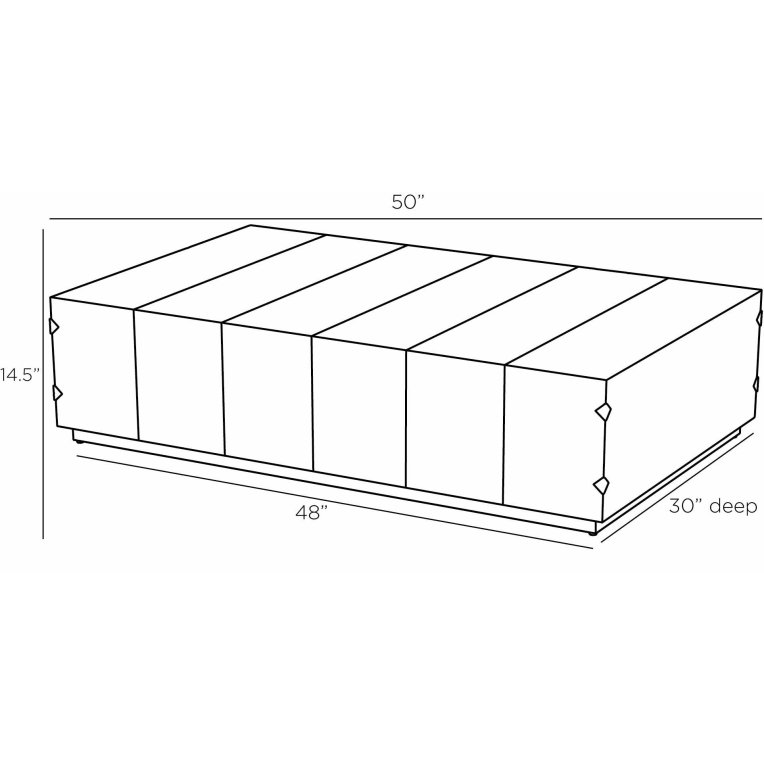Zuki Coffee Table - Dimensions (Inches)