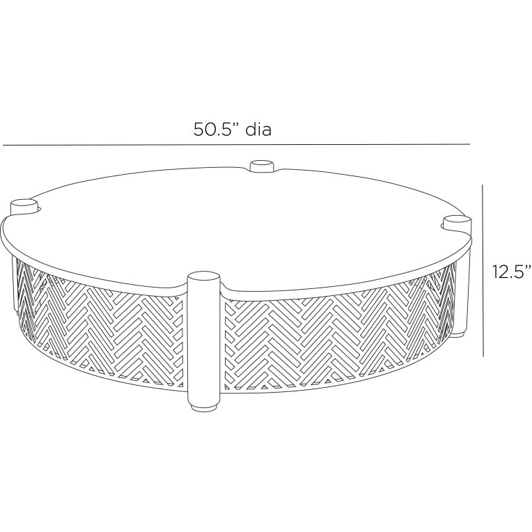 Emoto Outdoor Coffee Table - Dimensions (Inches)