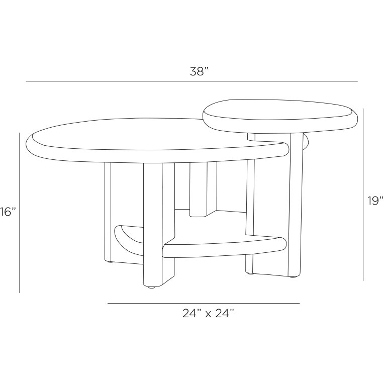 Forney Coffee Table - Dimensions (Inches)