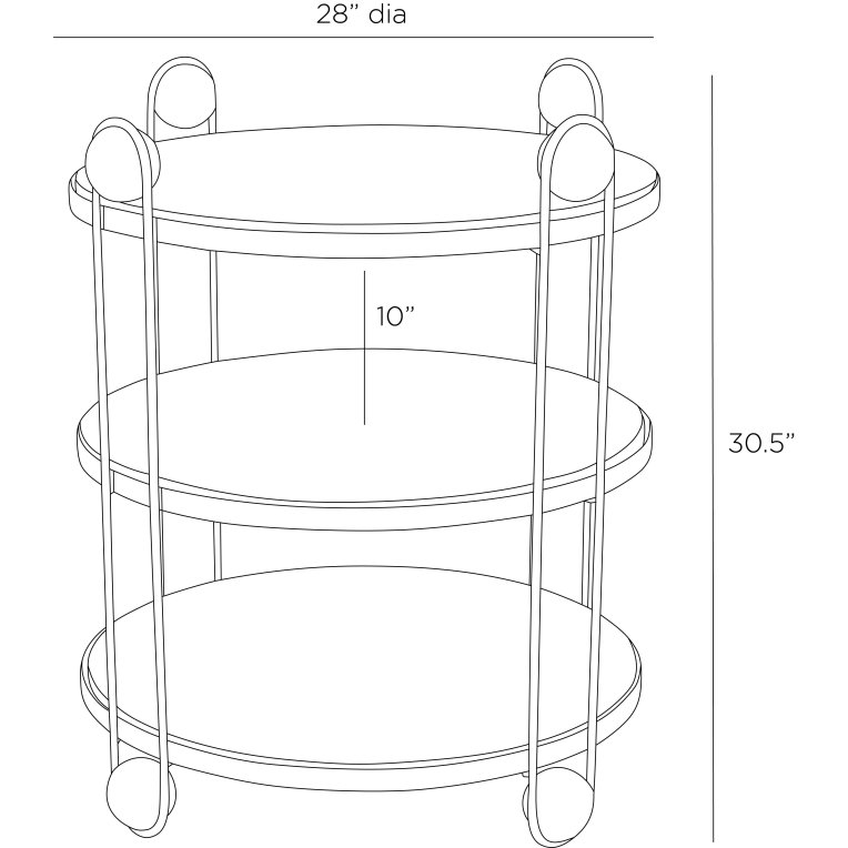 Carlita End Table - Dimensions (Inches)
