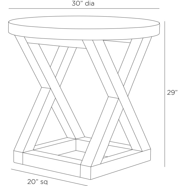 Greer End Table - Dimensions (Inches)