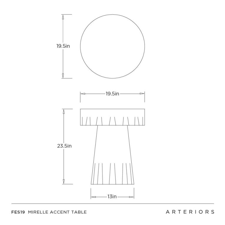 Mirelle Accent Table - Dimensions (Inches)