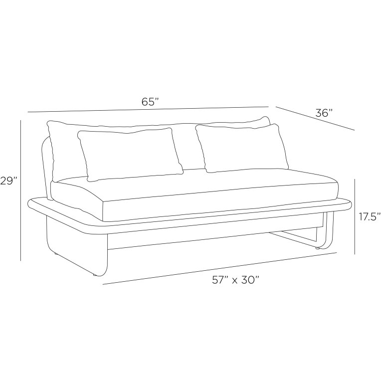 Fargo Outdoor Settee - Dimensions (Inches)