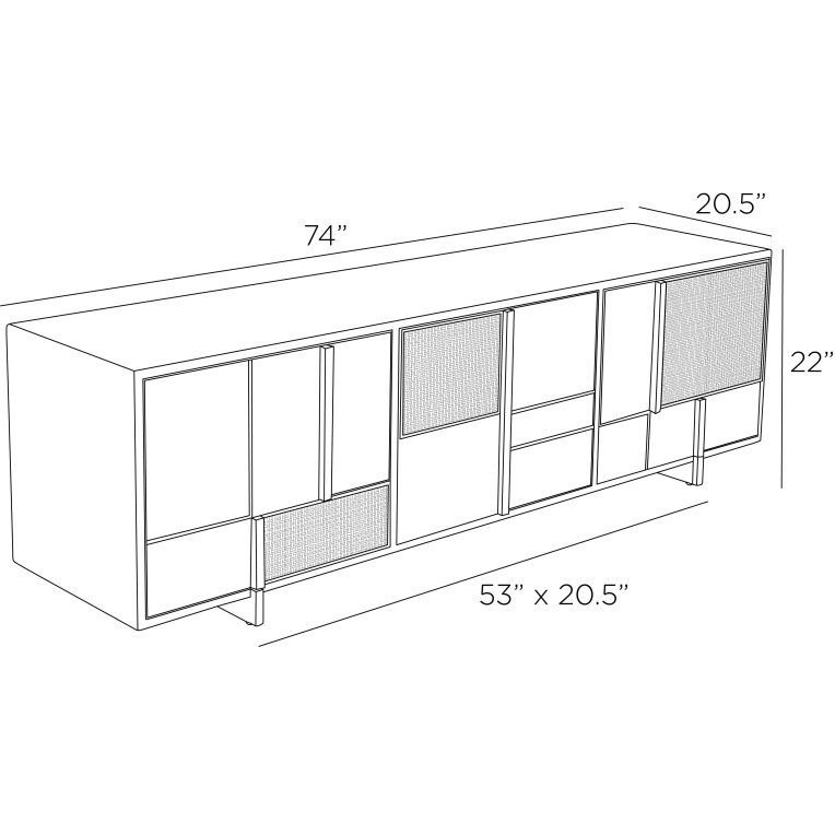 Demi Credenza - Dimensions (Inches)