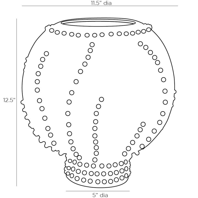 Spitzy Large Vase - Dimensions (Inches)