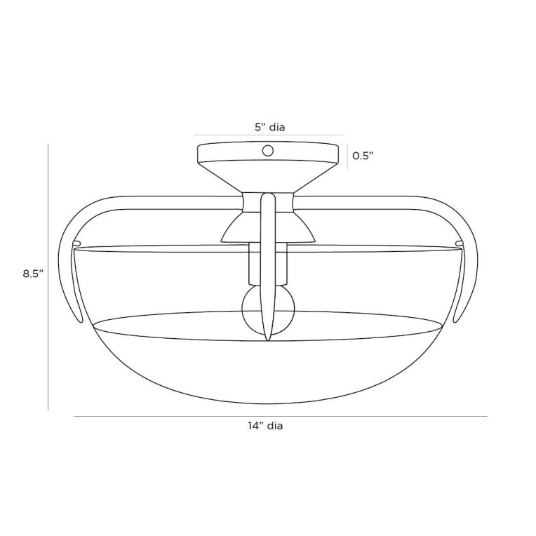 Corona Flush Mount - Dimensions (Inches)