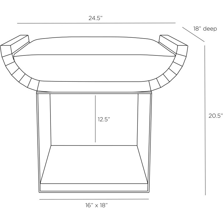 Bookstack Stool - Dimensions (Inches)