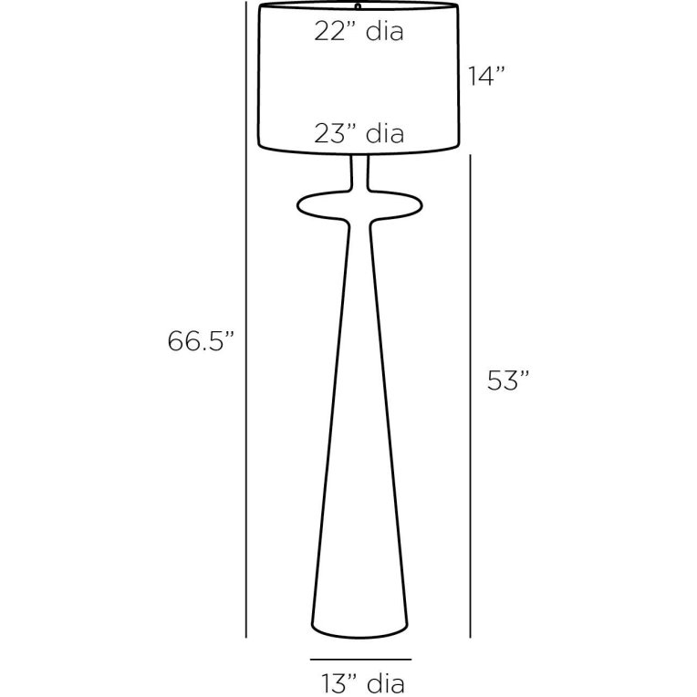 Putney Floor Lamp - Dimensions (Inches)