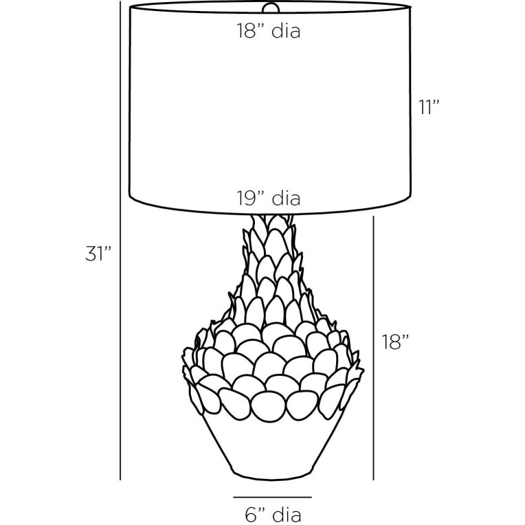 Aegon Lamp - Dimensions (Inches)