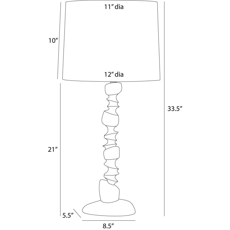 Kashmir Lamp - Dimensions (Inches)