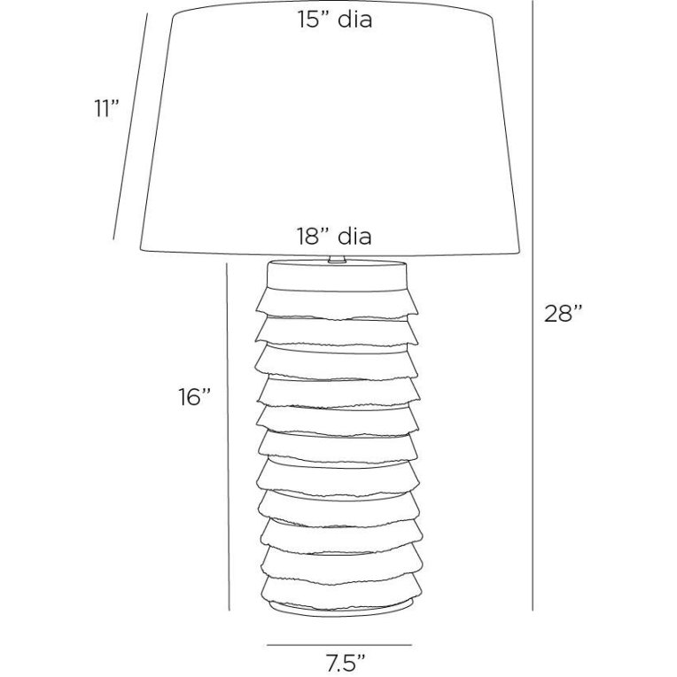 Frasier Lamp - Dimensions (Inches)