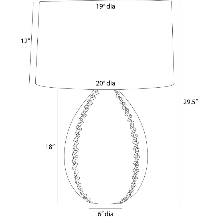 Jaxx Lamp - Dimensions (Inches)