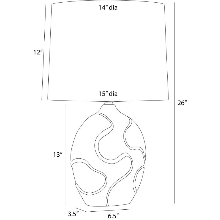 Ismay Lamp - Dimensions (Inches)