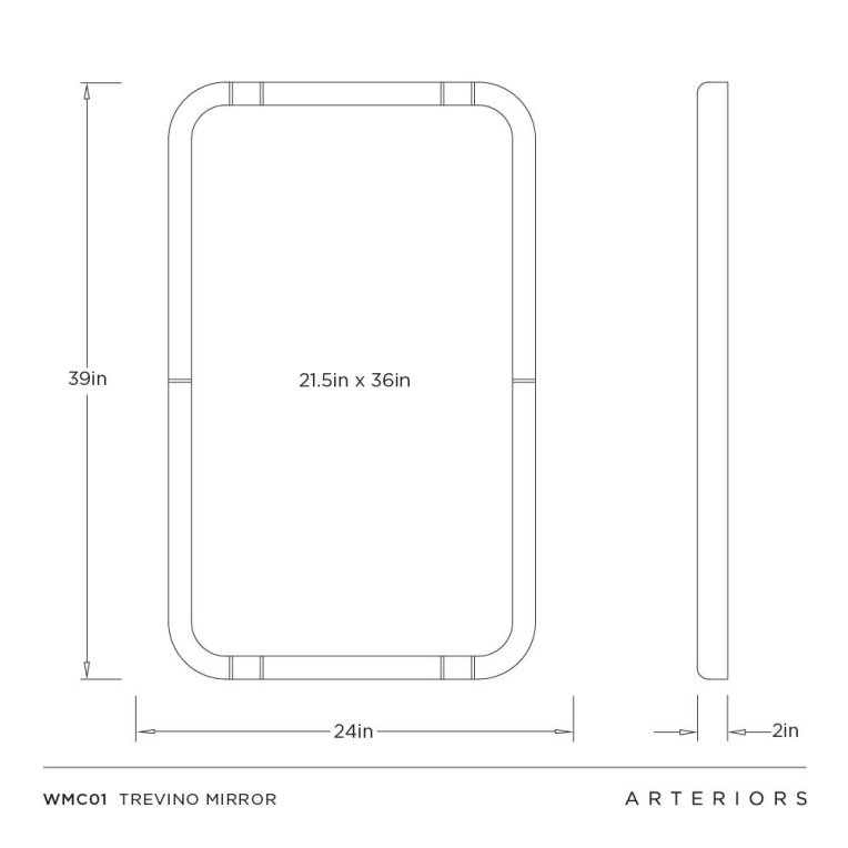 Trevino Mirror - Dimensions (Inches)