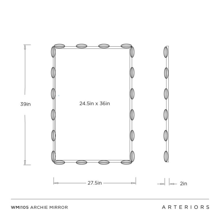 Archie Mirror - Dimensions (Inches)