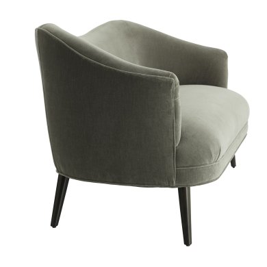 Duprey Settee Sharkskin Velvet Grey Ash