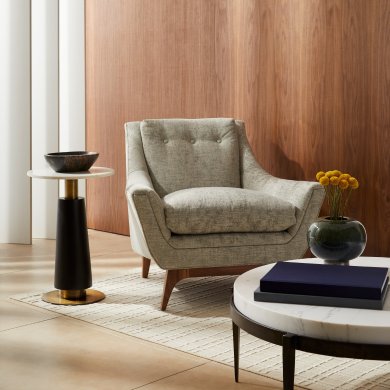 Neptune Lounge Chair Oyster Jacquard Dark Walnut