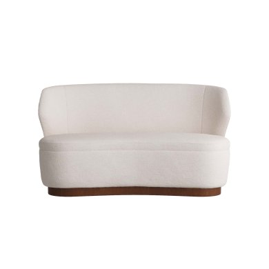 Pasadena Settee Cloud Bouclé Dark Walnut
