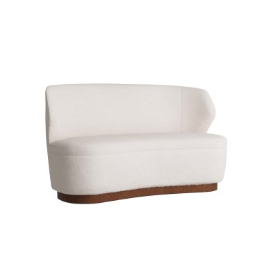 Pasadena Settee Cloud Bouclé Dark Walnut
