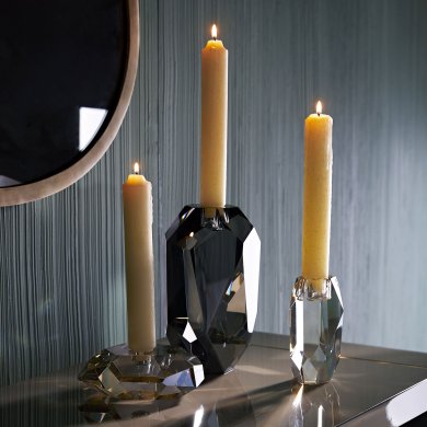 Violet Candle Holders, Set of 3