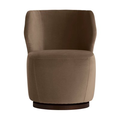 Poppy Swivel Chair Cocoa Performance Velvet