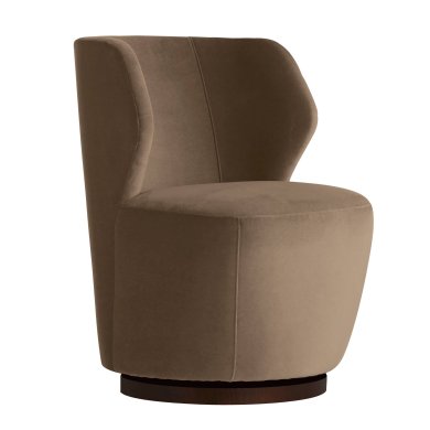 Poppy Swivel Chair Cocoa Performance Velvet