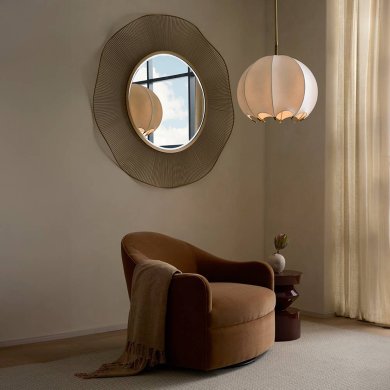 Delfino Swivel Chair Cider Performance Velvet