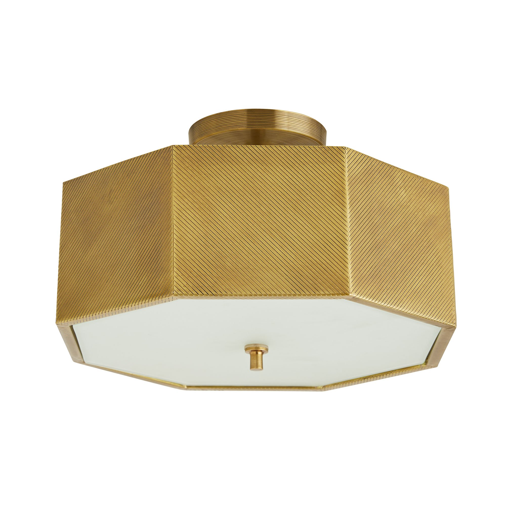 44763 - Grespan Semi-Flush Mount - Antique Brass, Iron