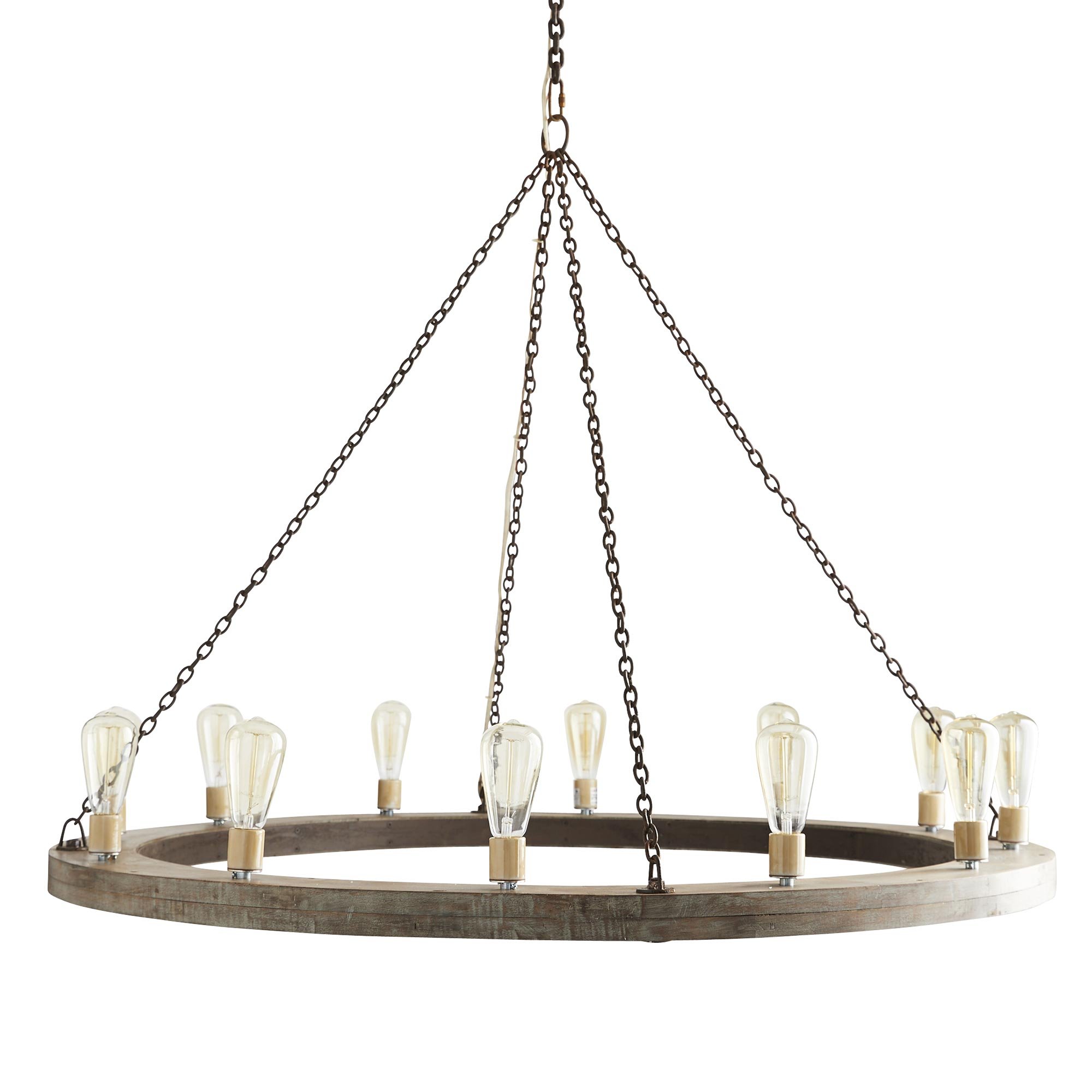 84174 - Geoffrey Medium Chandelier - Gray, Wood