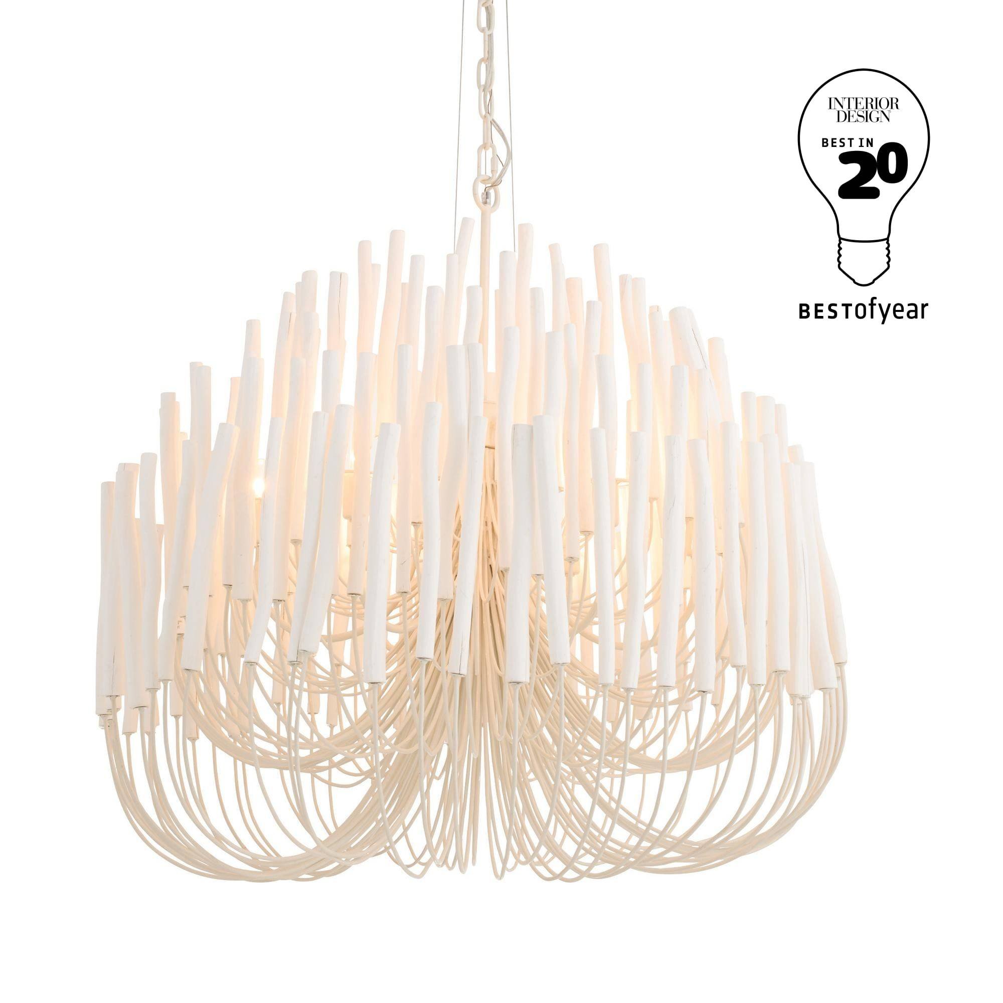 89100 - Tilda Large Chandelier - White, Wood
