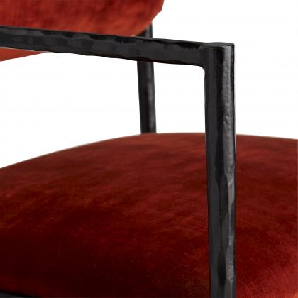 4896 Barbana Chair Rust Velvet Side View