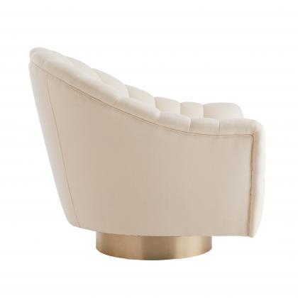 8036 Springsteen Chair Muslin Champagne Swivel Angle 2 View
