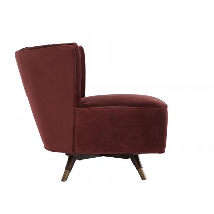 8131 Marion Chair Bordeaux Velvet Dark Walnut Angle 2 View
