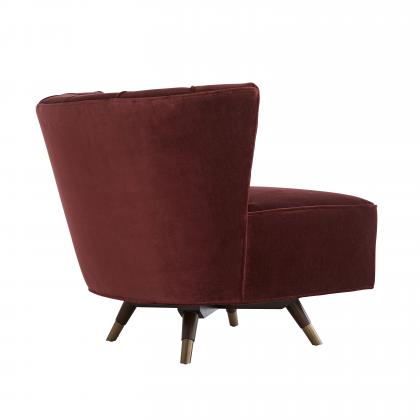 8131 Marion Chair Bordeaux Velvet Dark Walnut Back View 