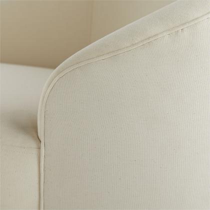 8147 Turner Chaise Muslin Grey Ash, Left Arm Back Angle View